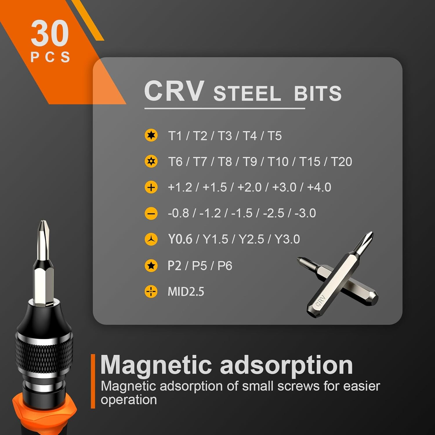 38Pcs Small Precision Screwdriver Set with Torx T5, T6, Y00, Mini Repair Tool Ki