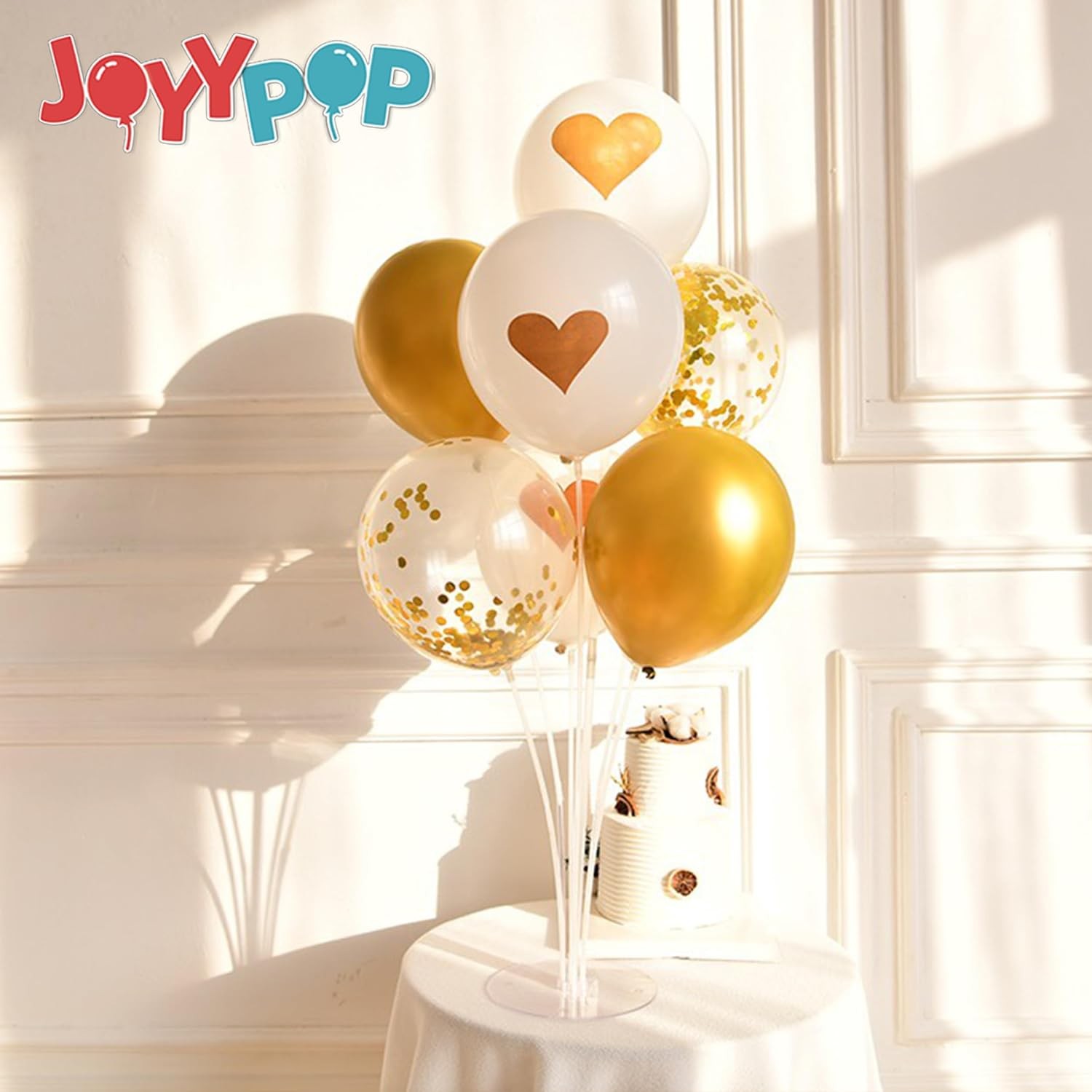JOYYPOP 4 Sets Balloon Stand Kit For Table, 10 x 5 x 1.5 inches, White