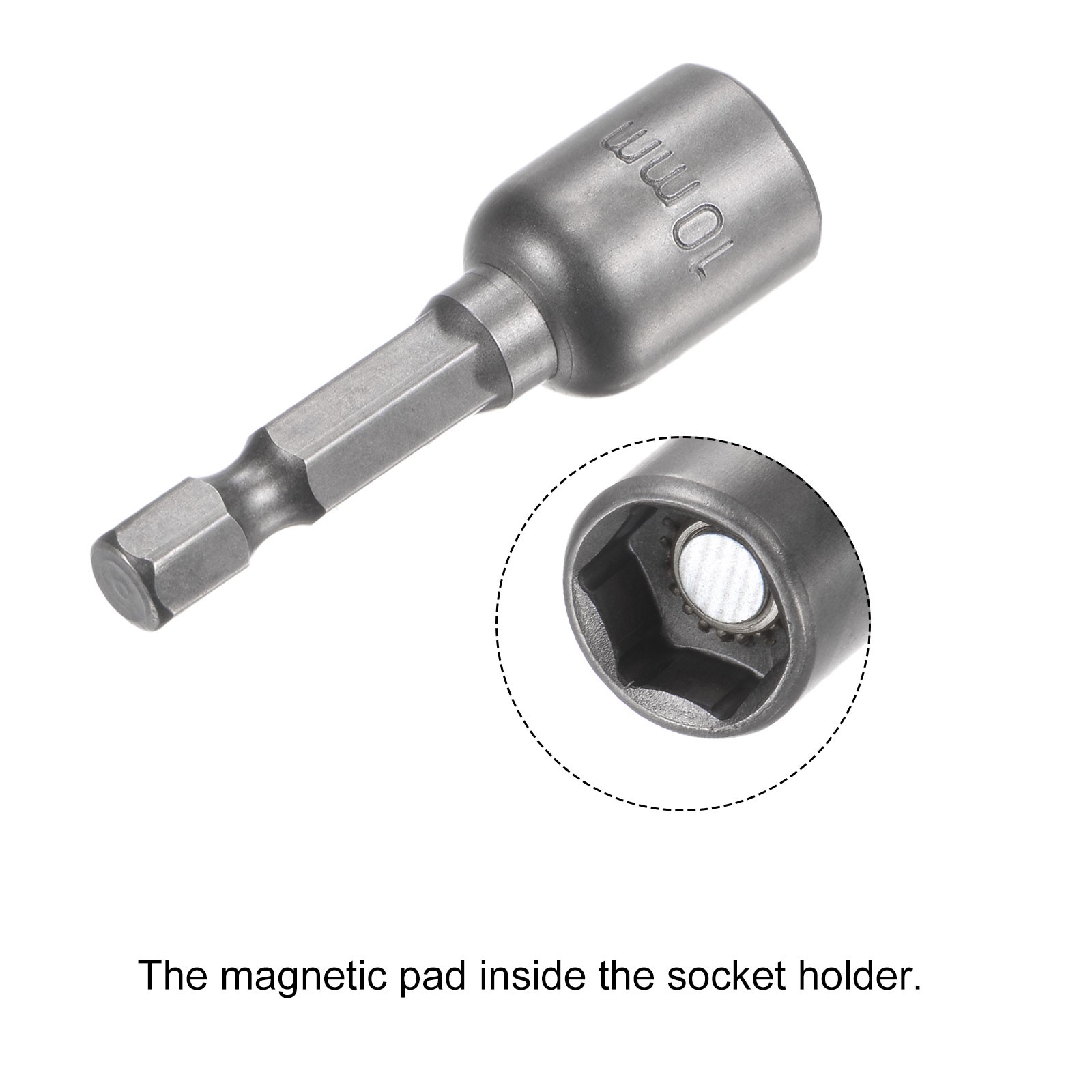 1.89″ Length 10mm Nut Driver 1/4″ Quick-Change Hex Shank Metric 5Pcs
