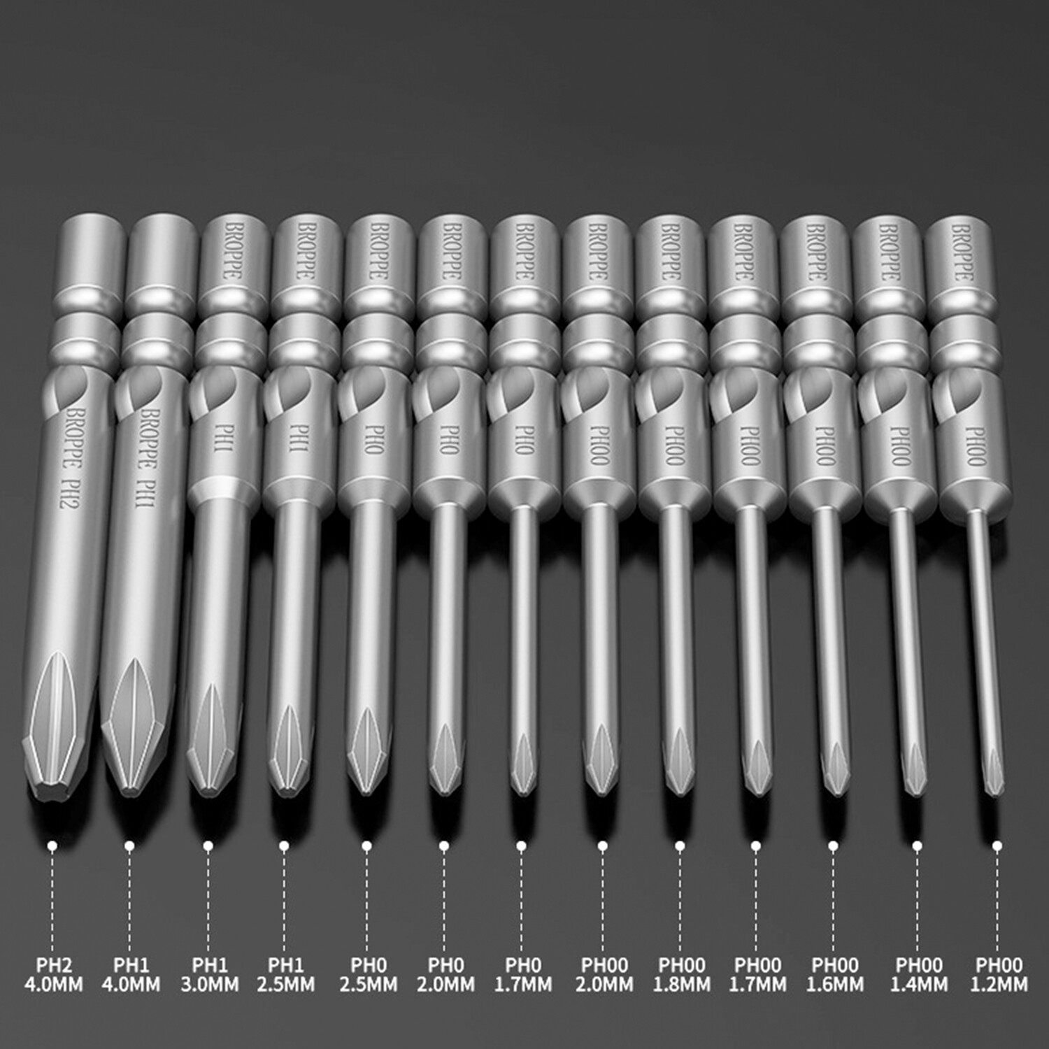 10X 4mm Round Shank Phillips Bit Set PH00/0/1/2 Fit for 800 Electric Screwdriver