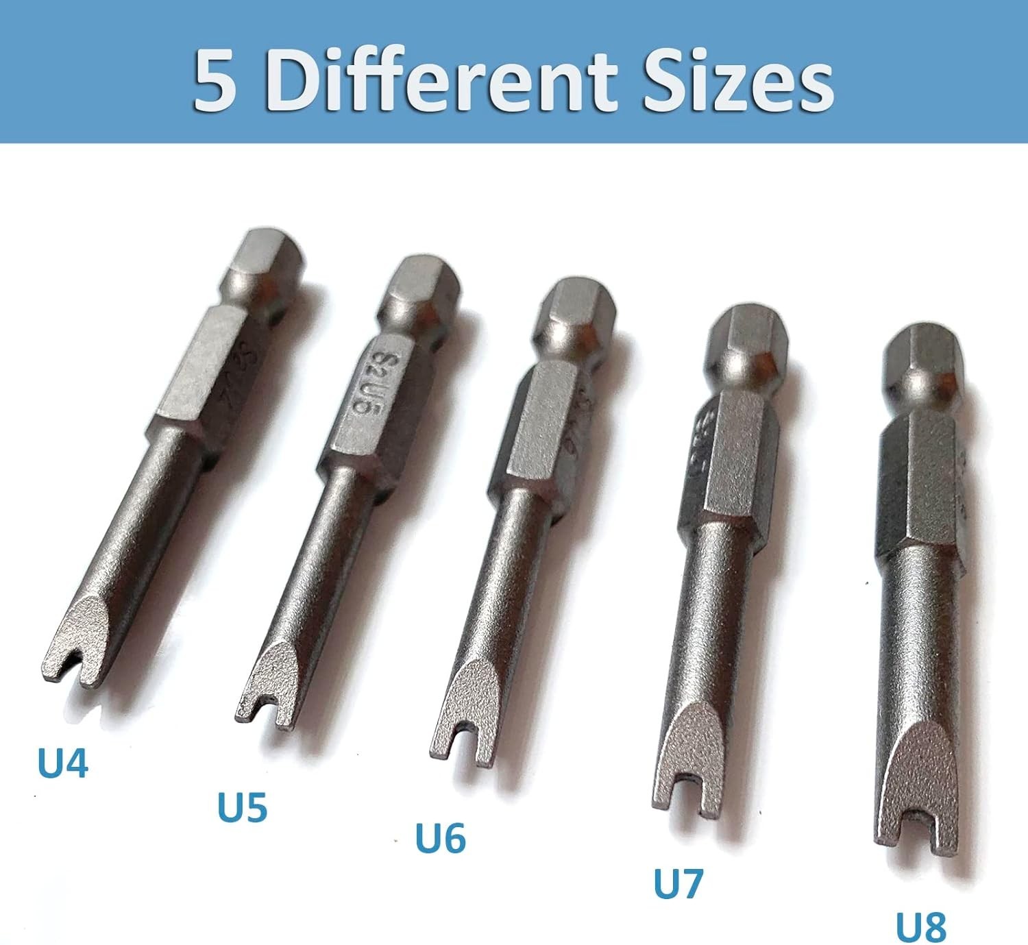 Spanner Screwdriver Bits 5In1 Set U4 U5 U6 U7 U8, 5PCS U-Shaped Screwdriver Bit