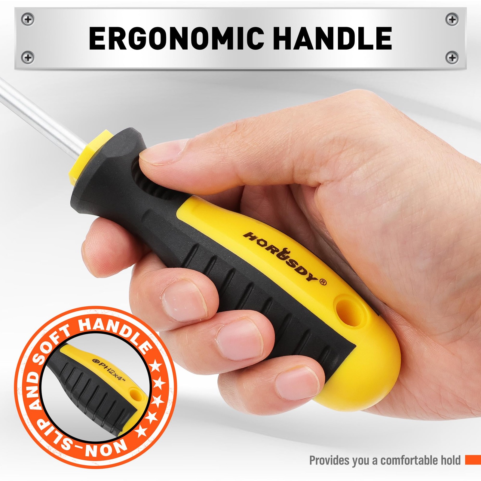 HORUSDY 11-piece Magnetic Screwdriver Set with Case, 5 Phillips & 5 Yellow