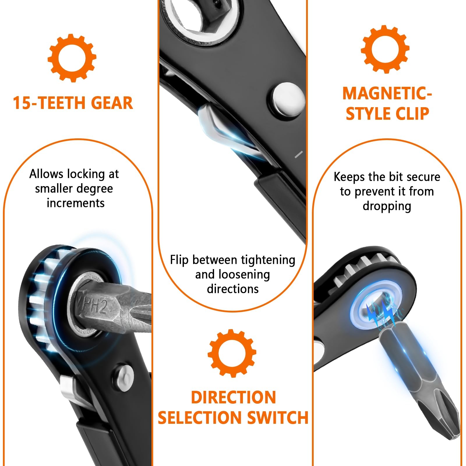 Angled Ratchet Scredriver Set 90 Degree Right Angle Offset Screwdrivers