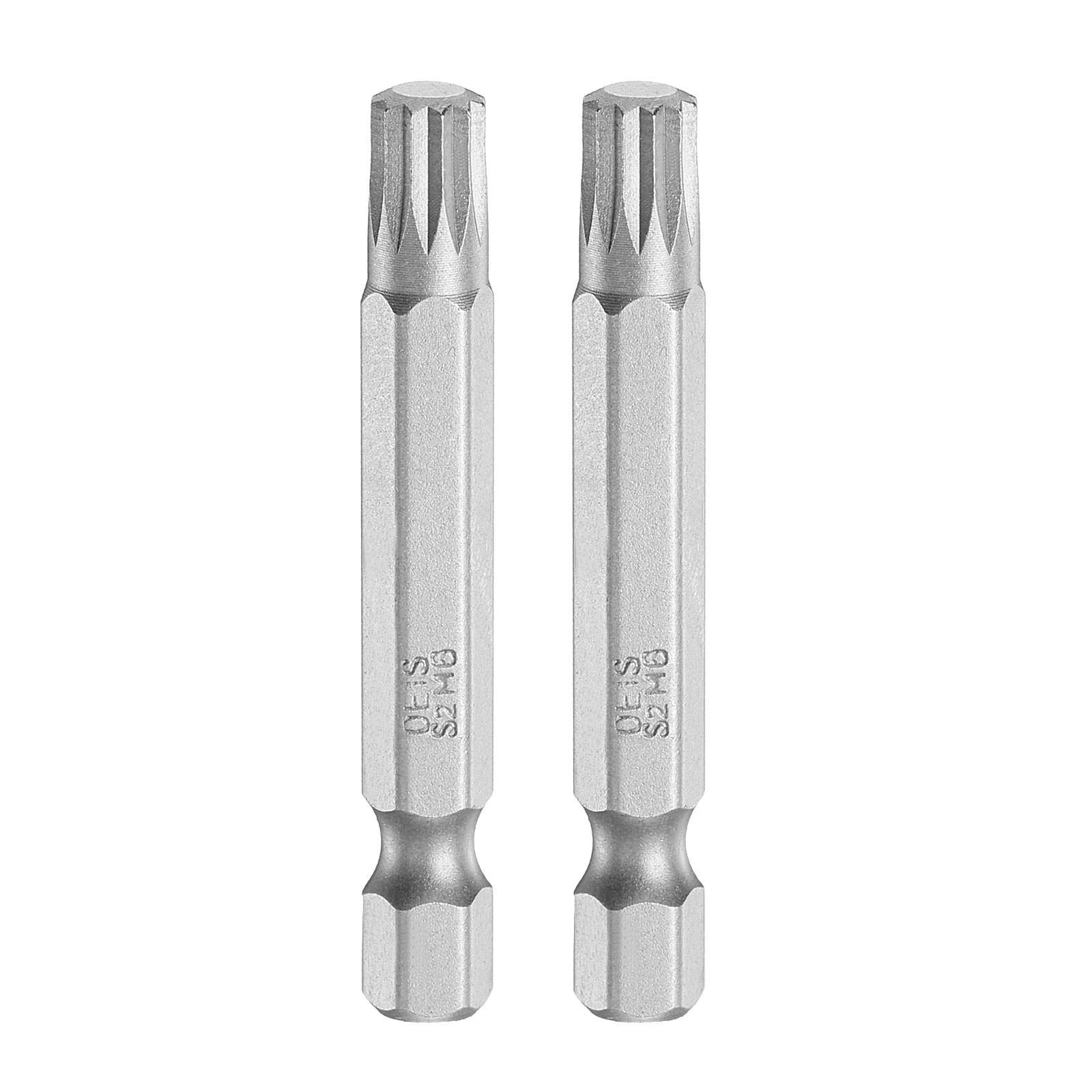 2pcs M6 Triple Square Spline Bit 1/4″ Hex Shank 2″ Long Magnetic No Hole Tip