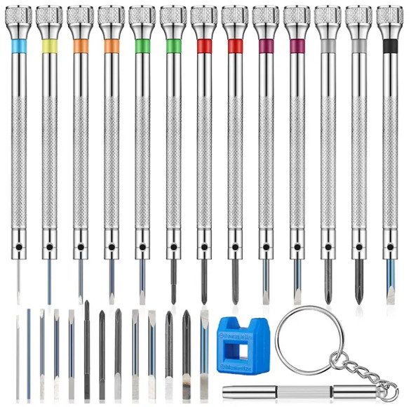 Precision Screwdriver Set for Eyeglasses Sunglasses Jewelry Repair 0.6-2.0mm
