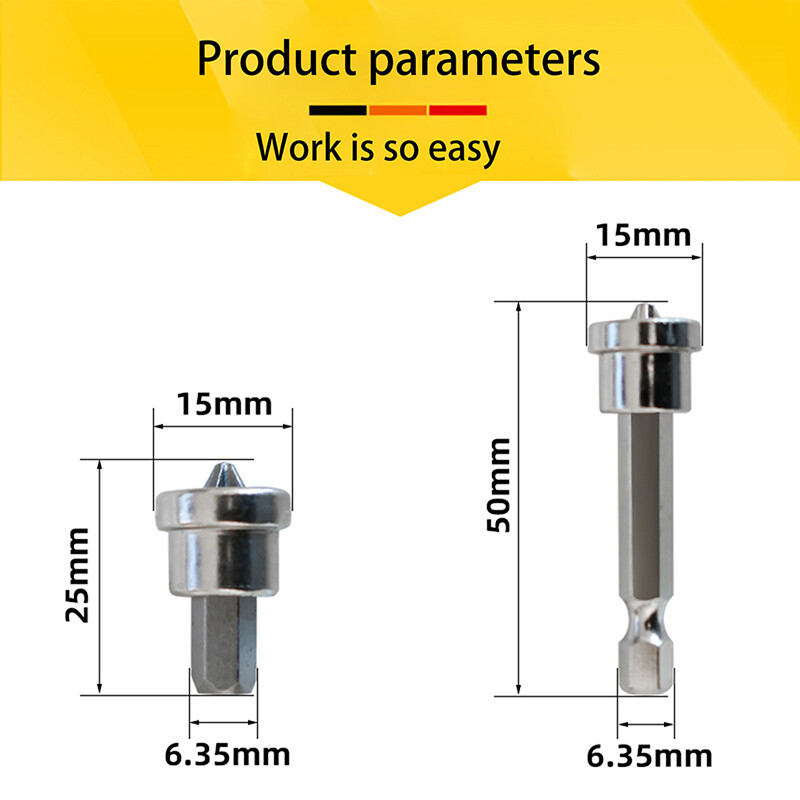 5PCS Magnetic Positioning Screwdriver Bits 25mm/50mm Woodworking Screw Hex Tools