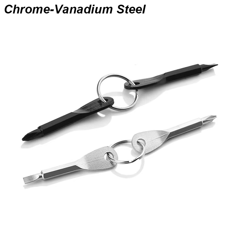 Portable Phillips Slotted Screwdriver Set Key Ring Keychain Mini Pocket Keyring