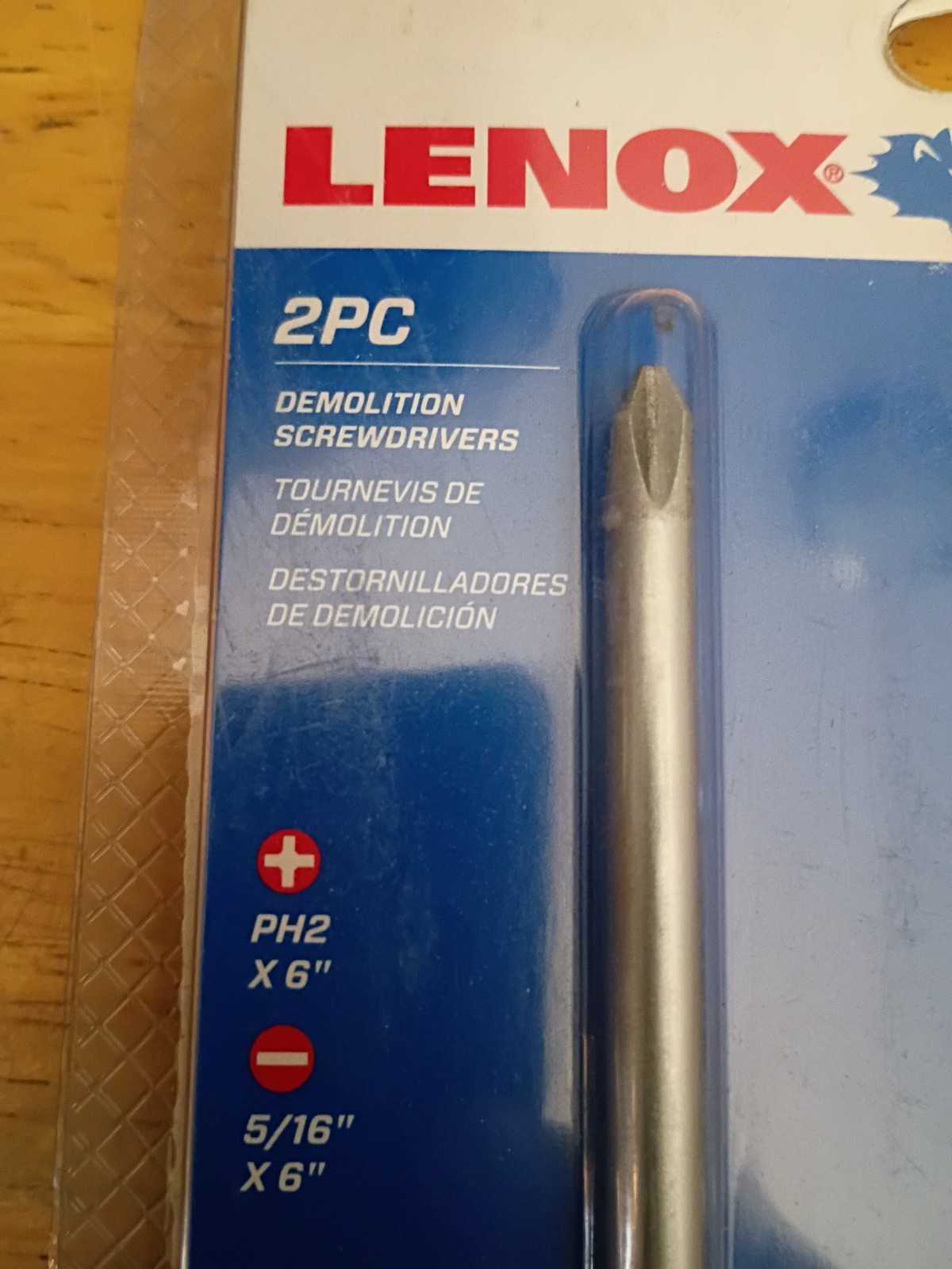 Lenox 2 pc Demolition Screw drivers PH2x6″ 5/16″x6″