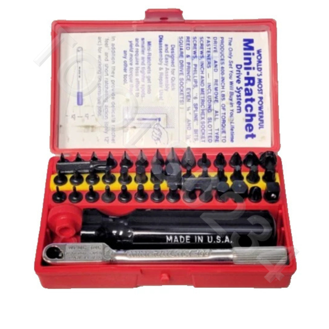 WFMC WF-4-52 52 Pc Super Deluxe Mini Ratchet Tool Bit Set Kit Wadsworth Falls