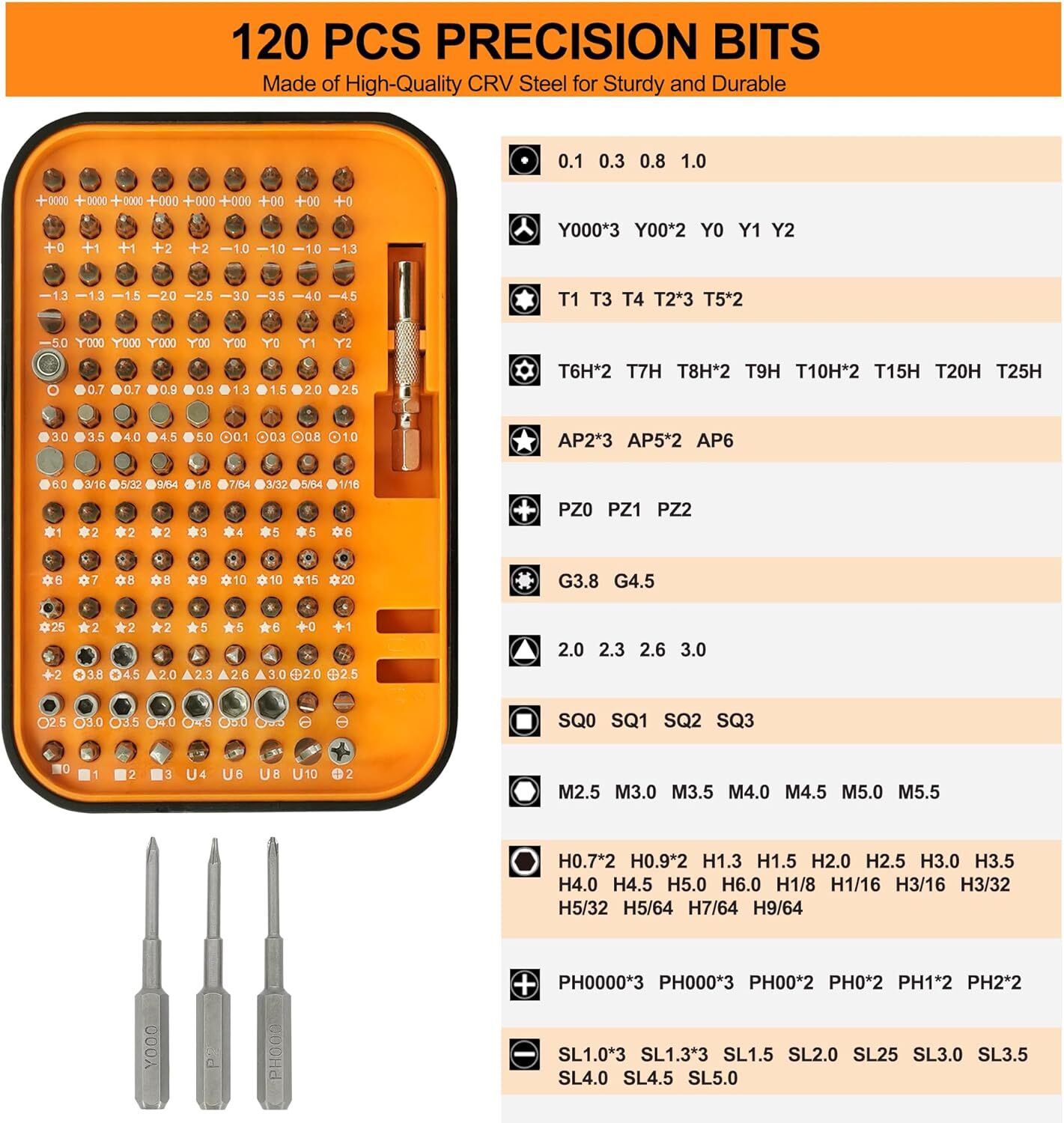 Precision Screwdriver Set, 130 in 1 with 120 bits Repair Tool Kit, Screwdriver