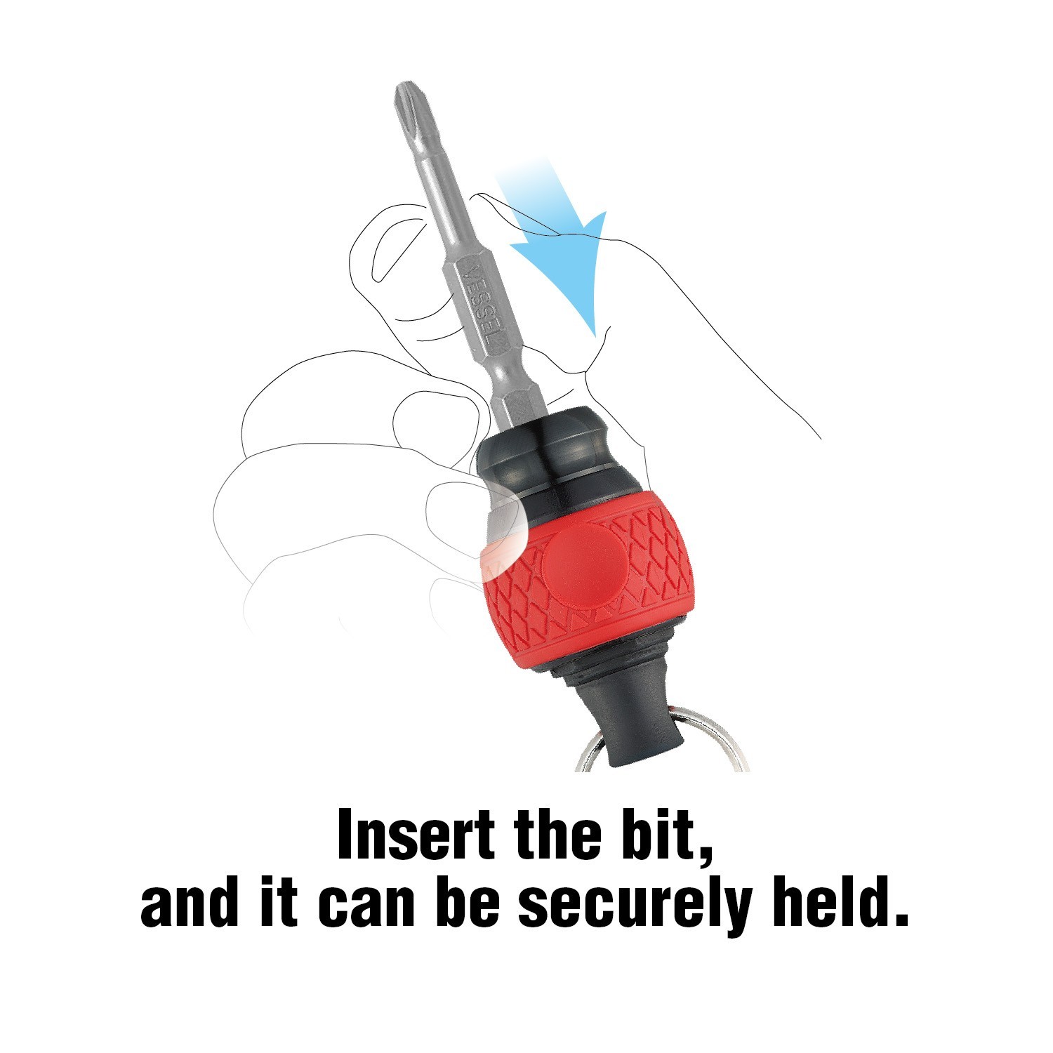 Vessel Ball Grip Carrying Bit Holder QB-22YU Orange