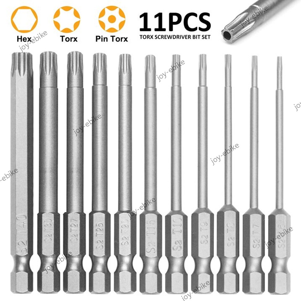 11X Torx Star Head Hex Shank Screwdriver Drill Bit Tool Set Driver Large Torque