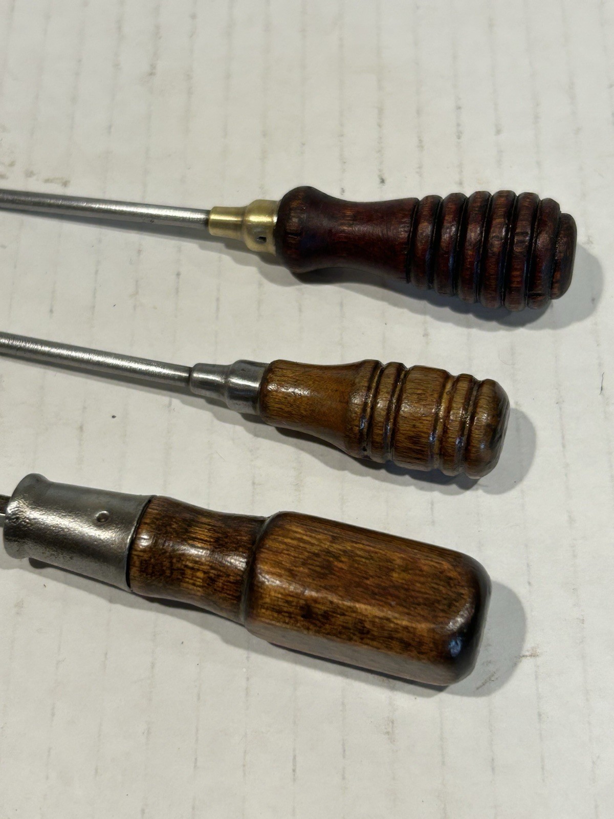 Small Vintage 3pc Jewelers Wood Handle Flat Tip Screwdrivers Slotted
