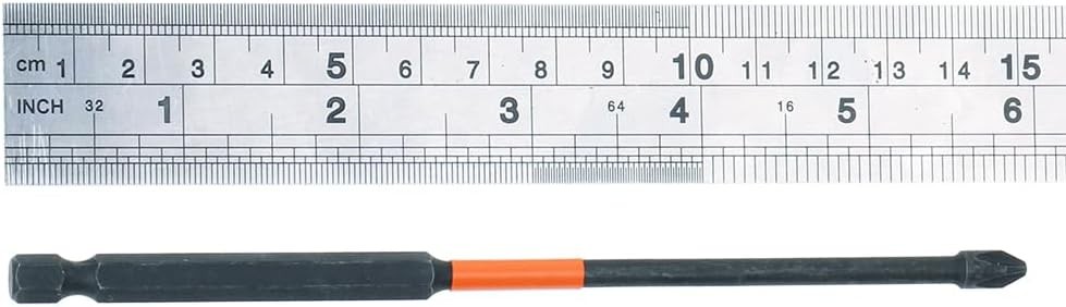 10PCS Phillips Impact Driver Bits – High Torque, Length:6, Black and Orange
