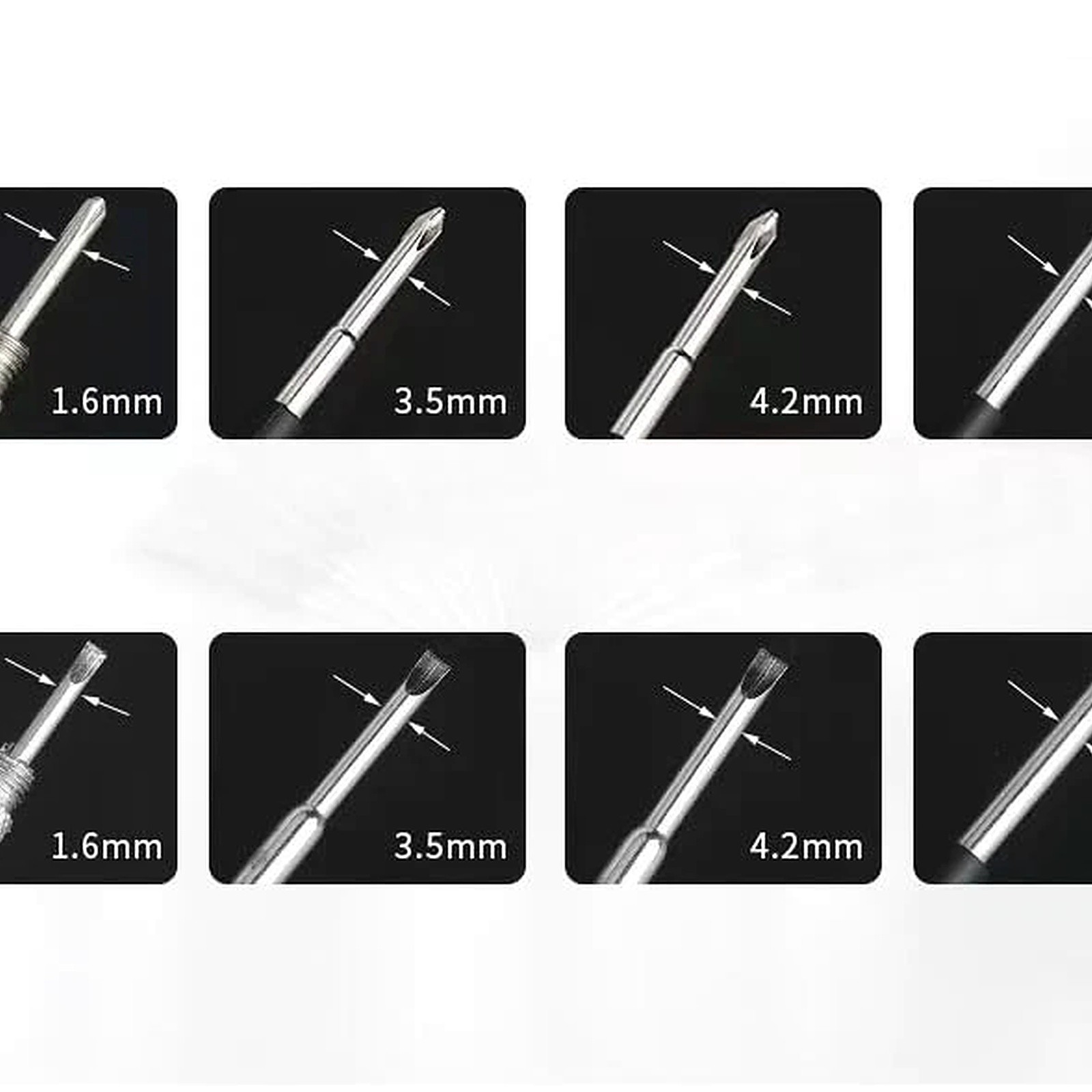 8 In 1 Portable Multifunctional Screwdriver 6 LED Light Slotted Phillips Folding