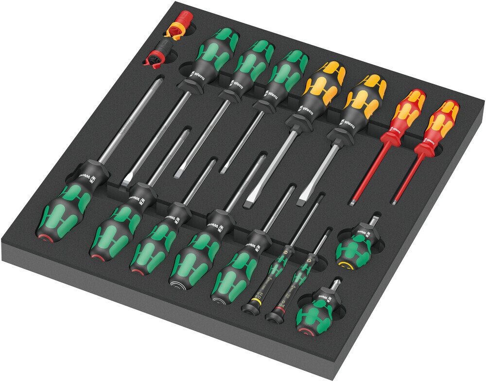 Wera 150101, 9710 Foam insert screwdriver set 1, 18 pieces