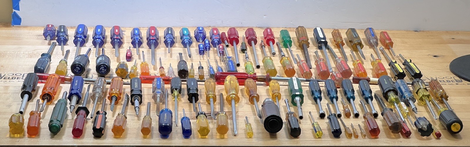 Lot of 100+ Vintage USA Screwdrivers & Nut Drivers – Proto, Kobalt, Xcelite, Etc