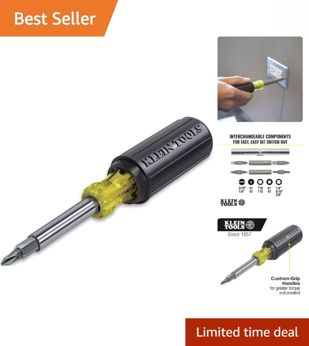 Compact 11-in-1 Screwdriver Nut Driver with Cushion Grip – Perfect for All Tasks