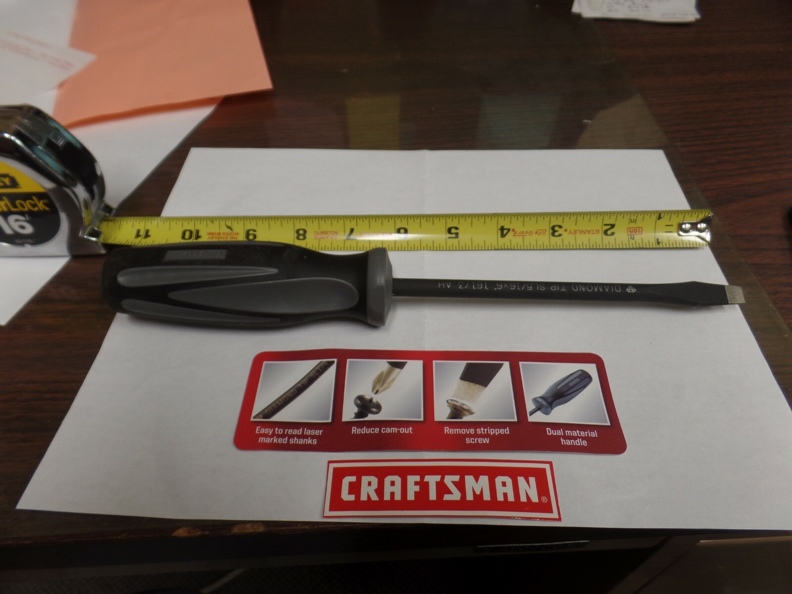 EXTREME GRIP CRAFTSMAN DIAMOND TIP SCREWDRIVER PHILLIPS #1 X 3″ AH NEW