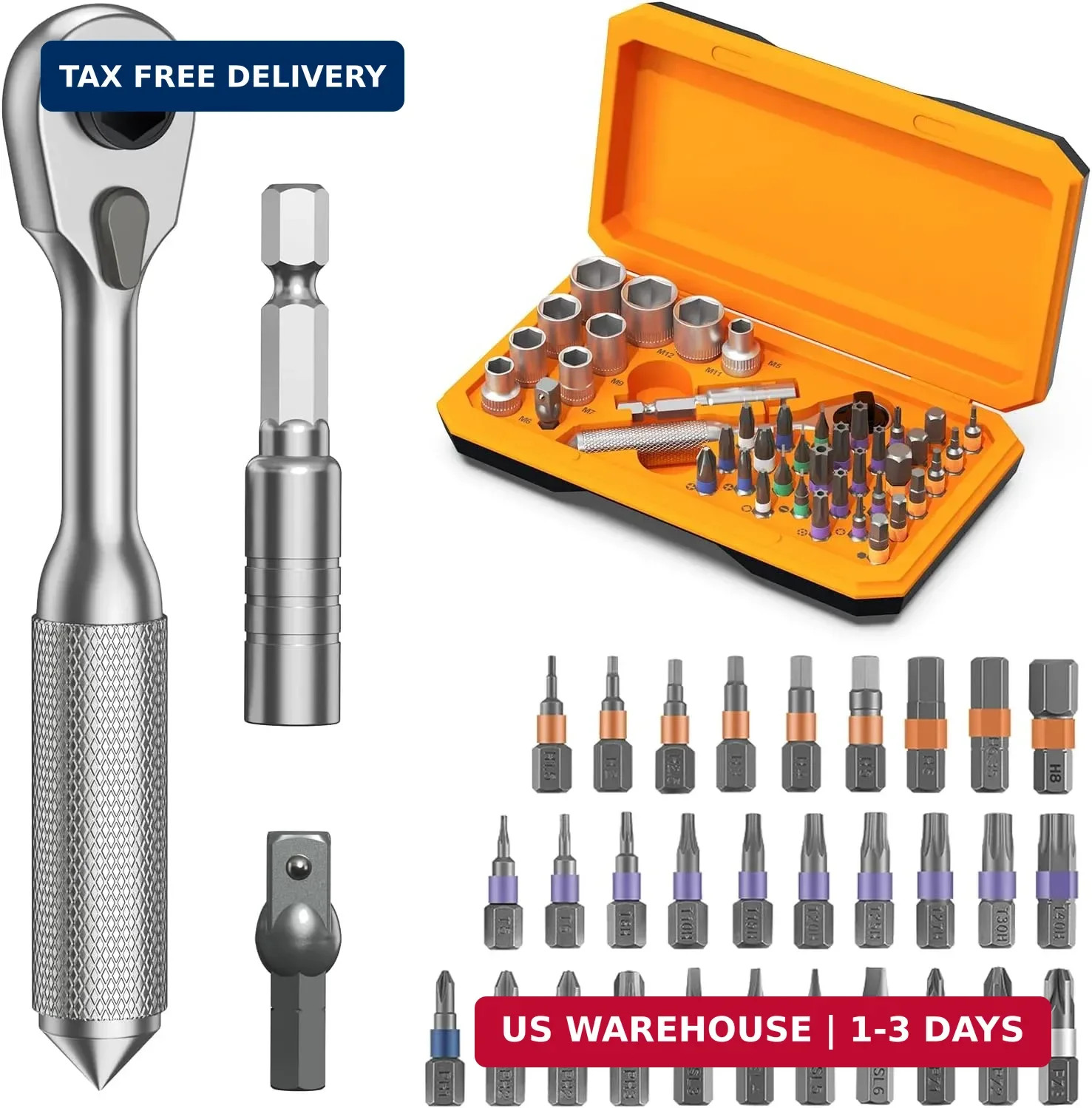 Ratchet Screwdriver Set, 42 in 1 Torque Screwdriver Socket Set, DIY Torque Wr…