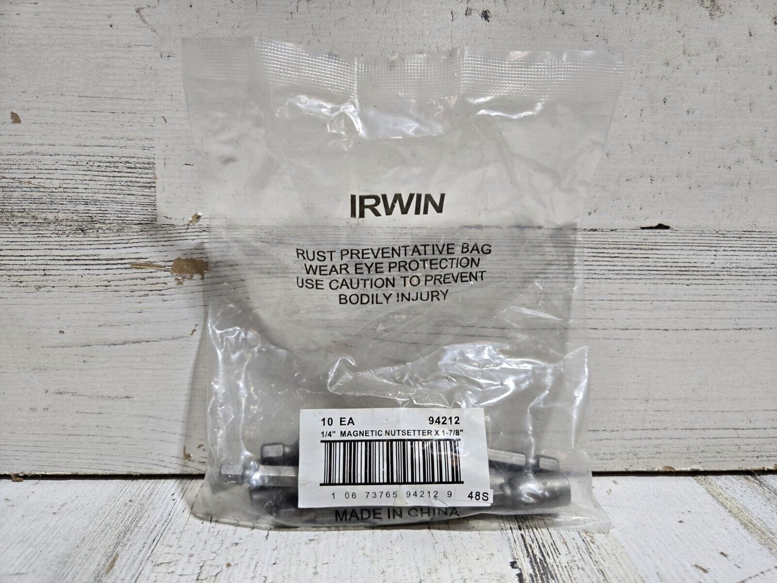 *BULK PACK OF 10* Irwin 1/4 Magnetic Nutsetter 1-7/8 Length