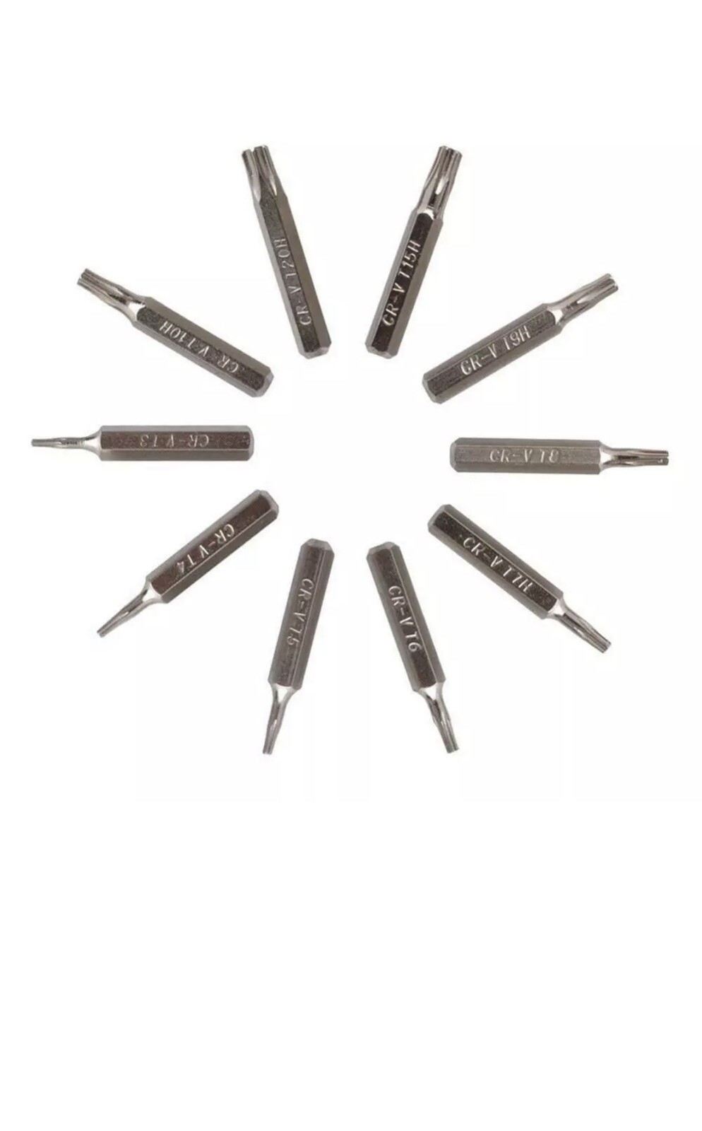 10Pcs Torx Bit Driver Set CR-V Security Torx T3 T4 T5 T6 T7 T8 TR9 T10 T15H T20