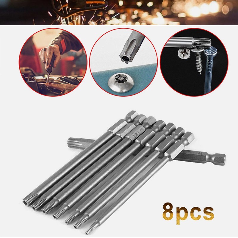 8pcs Torx Bit Set + Hex Key Allen Bit Set – For Power Drill & Impact Driver