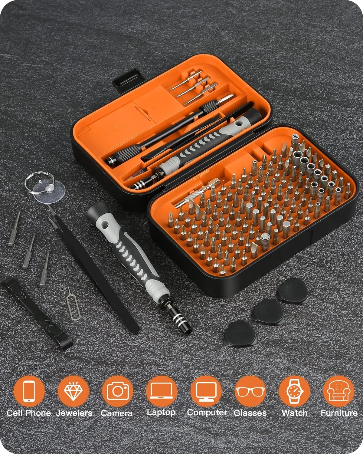 Precision Screwdriver Set with 108 Bits, 130 in 1 Small Screw Driver Set, Min…