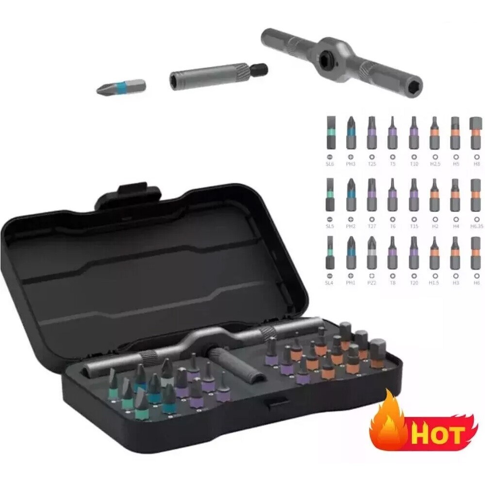 25PCS 24 in 1 Magnetic Screwdriver Head Set PC Phone Electronics Repair Tool Kit