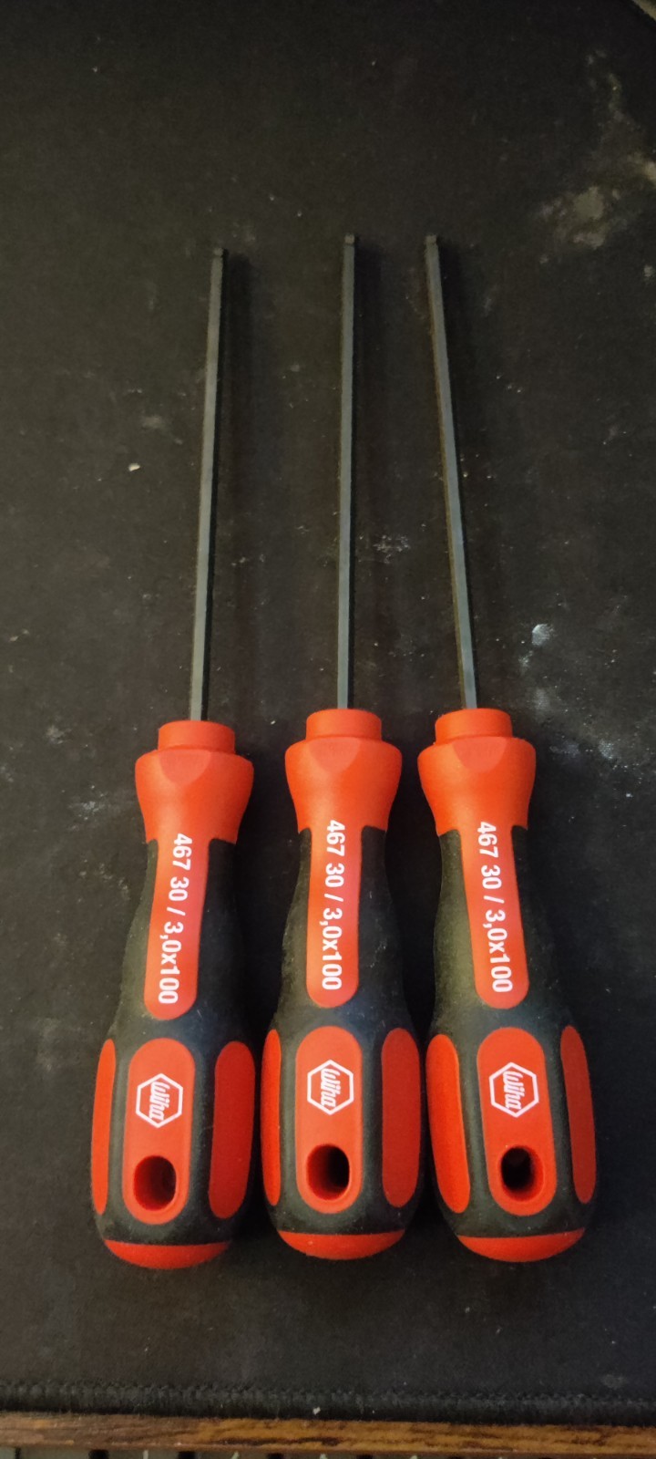 Wiha 3mm x 100mm Ball End Hex Screwdriver Black Oxide Germany **Lot of 3**