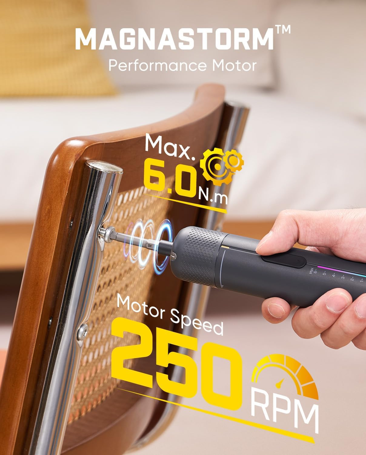 S2 Pro Max Electric Screwdriver, Cordless Screwdriver Set, 7 Torque Settings, 0.