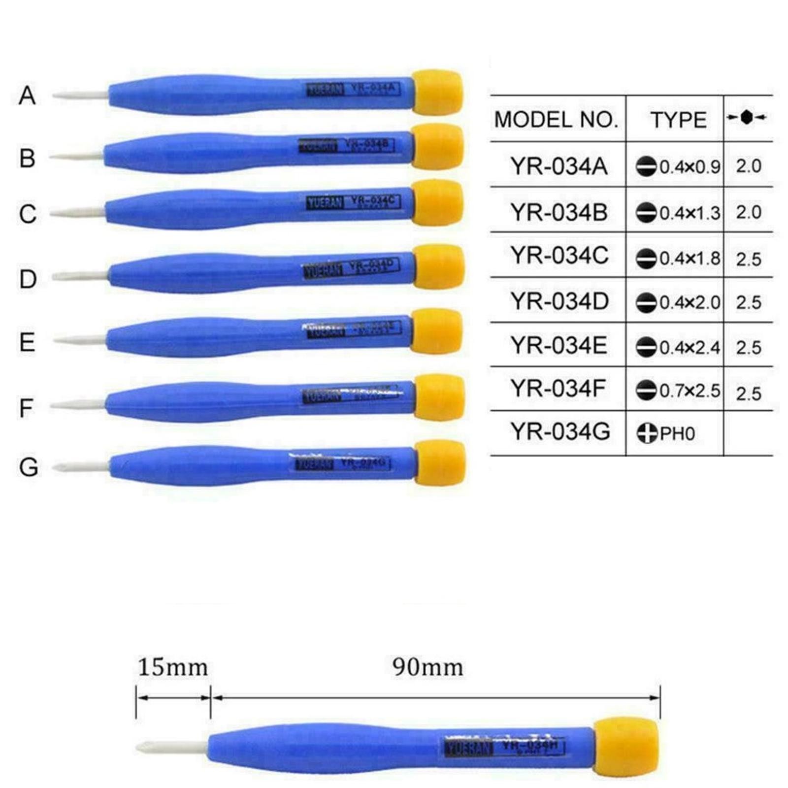 7x Ceramic Screwdriver Tool Anti static Non magnetic Conductive Repair Tool D