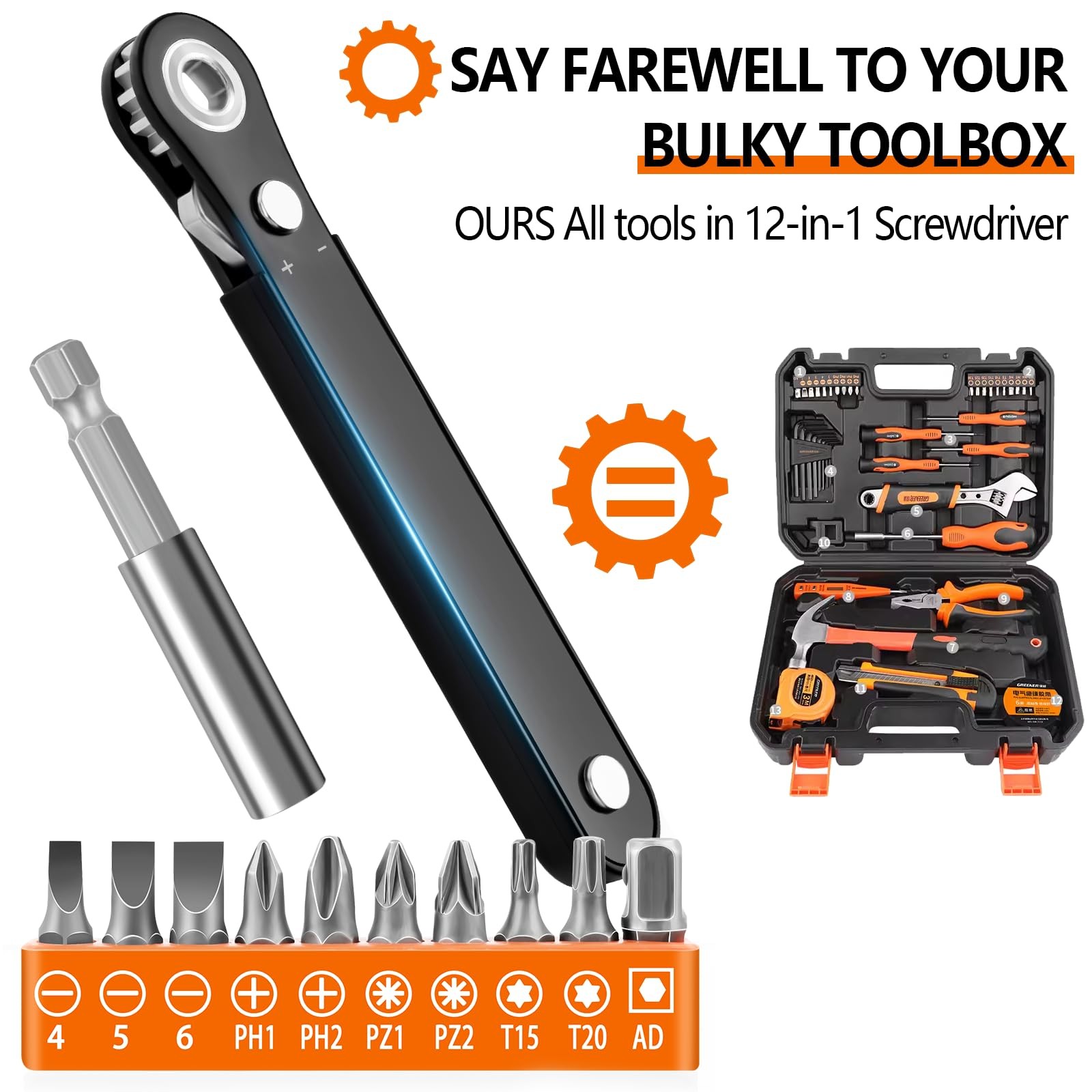 Angled Ratchet Scredriver Set 90 Degree Right Angle Offset Screwdrivers