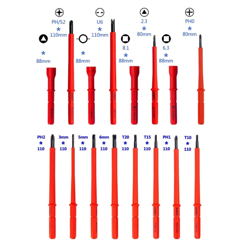 18Pieces Insulated Screwdriver Set for Everyday Repair Tasks Comfortable Handle