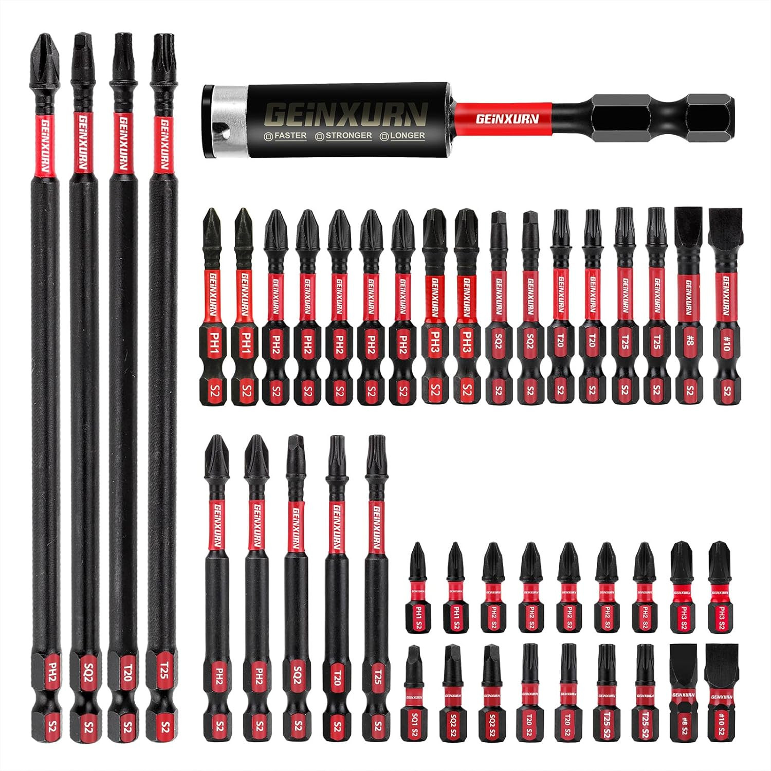 Impact Tough Magnetic Mixed 45Pack Insert Driver Bits, S2 Alloy Steel