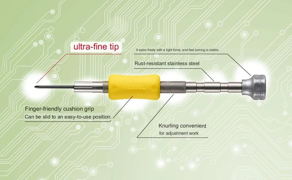 VESSEL precision screwdriver JAPAN set 6 sets of screws Hex Phillips Slotted JIS