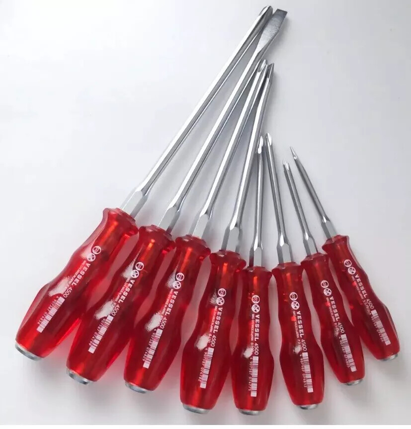 VESSEL 4500 screwdriver 8-piece set Phillips slotted head JIS power grip Japan