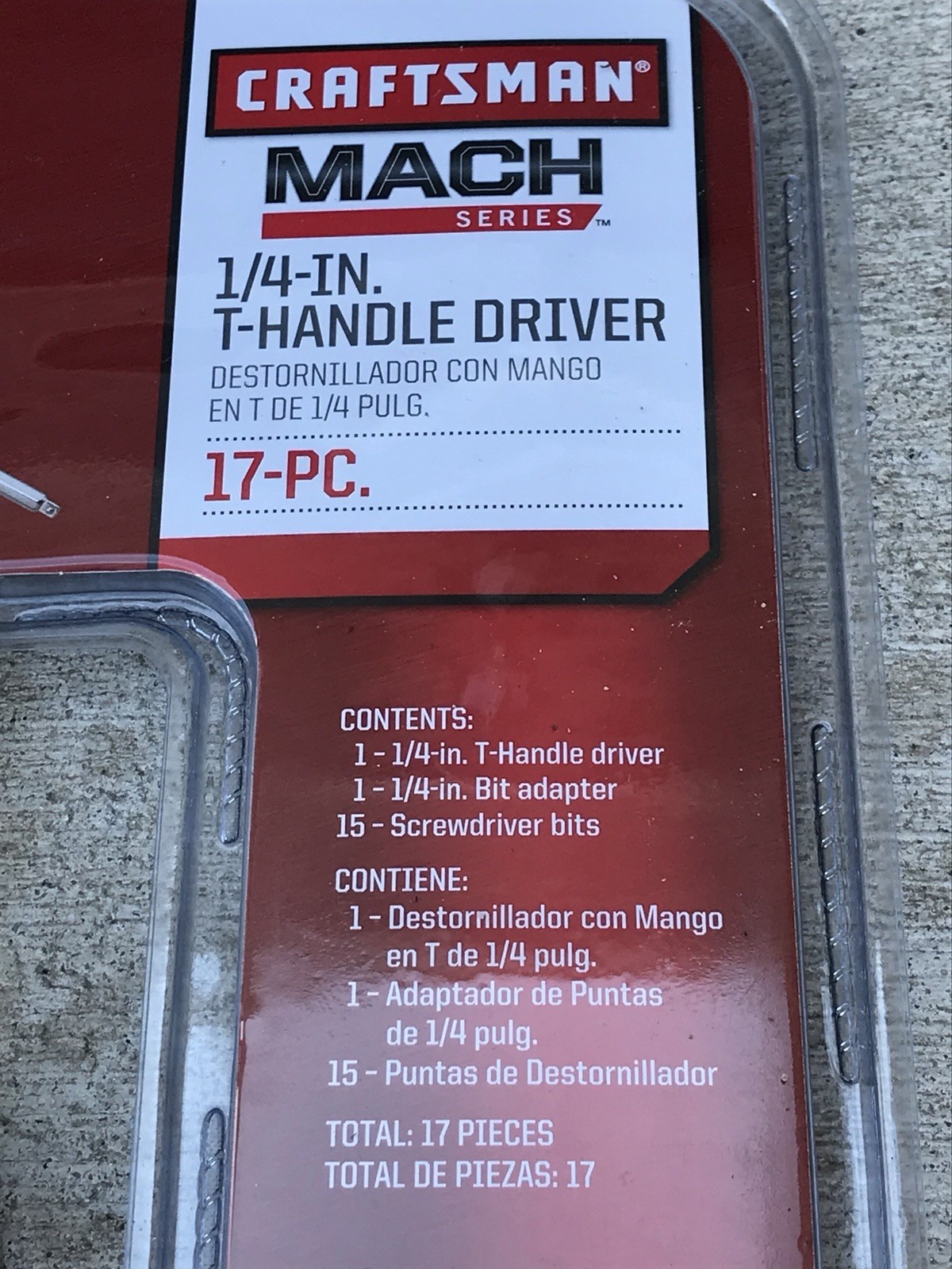 CRAFTSMAN 17 PC. T-HANDLE DRIVER + BITS SET 1/4″ DRIVE MACH SERIES 948025