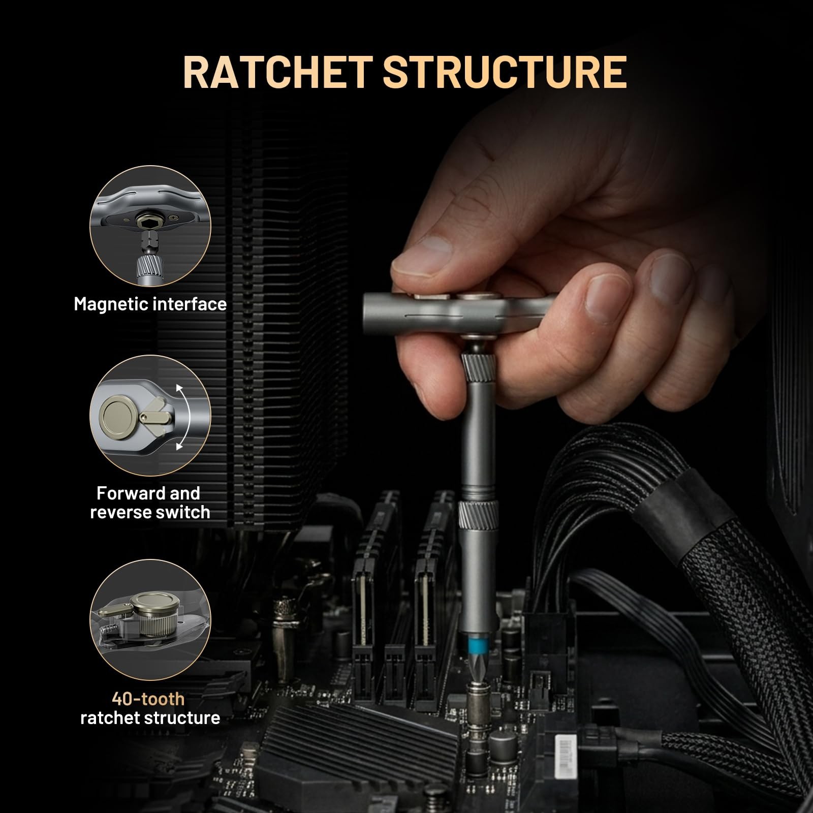 24 In 1 Magnetic Ratchet Screwdriver Set Mini Bit Driver Kit With Reversible Tha