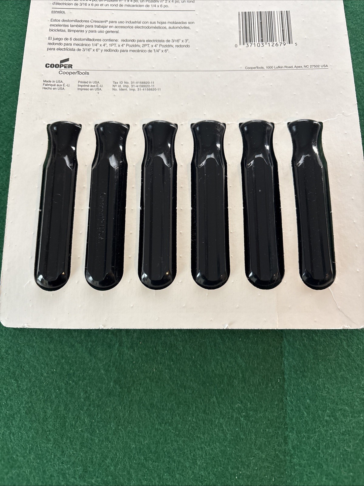 Cooper Tools Crescent 6pc Screwdriver Set -Slotted & Phillips (LCCP1006) USA