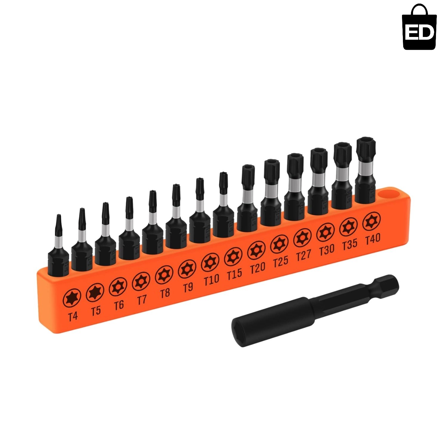 S2 Steel 15-Piece Torx Bit Set – Tamper-Proof Bits for Vehicles and Electronics