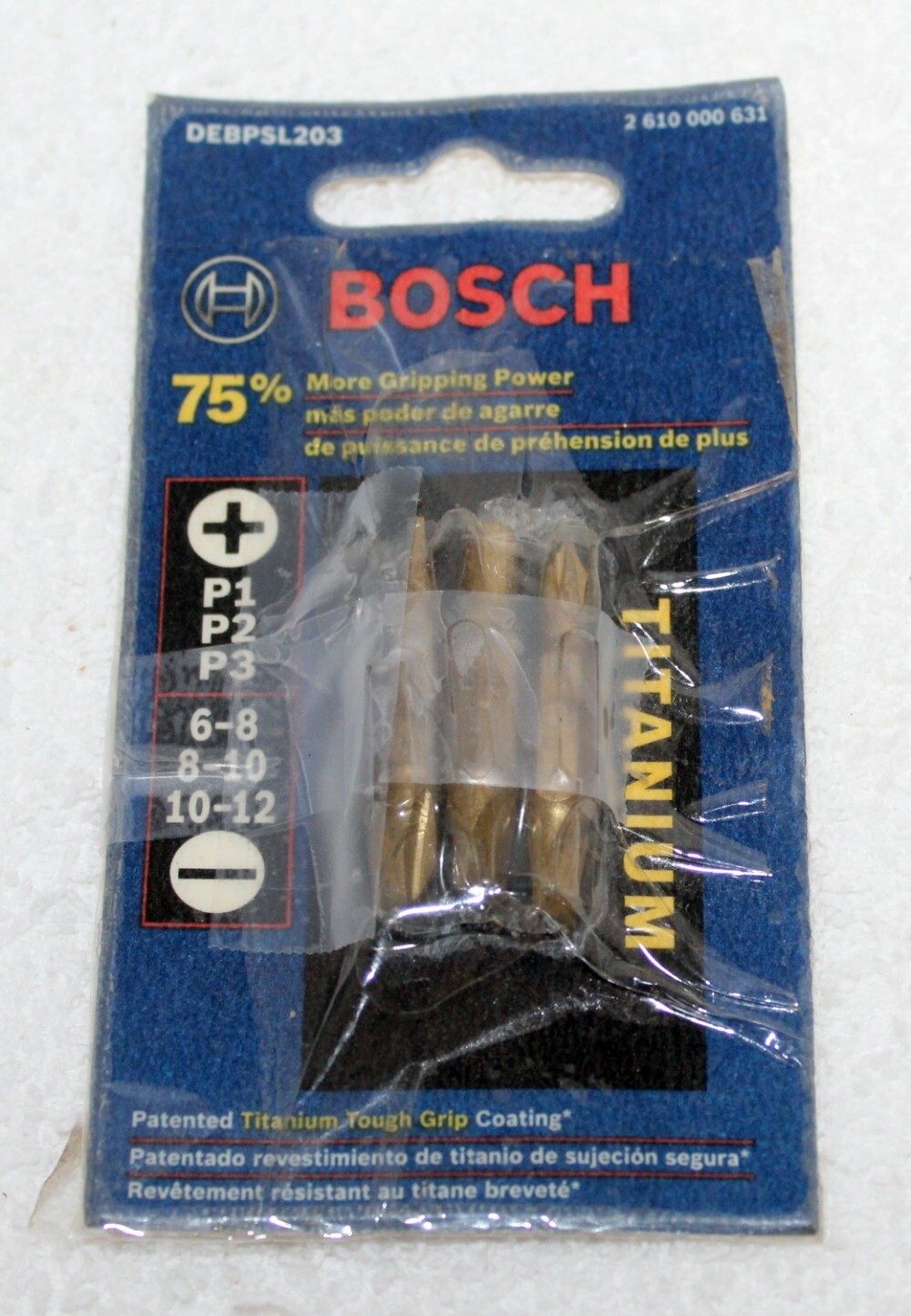 Bosch DEBPSL203 Titanium Screwdriver Tips ~ New ~ P1 P2 P3 ~ 6-8 / 8-10 / 10-12