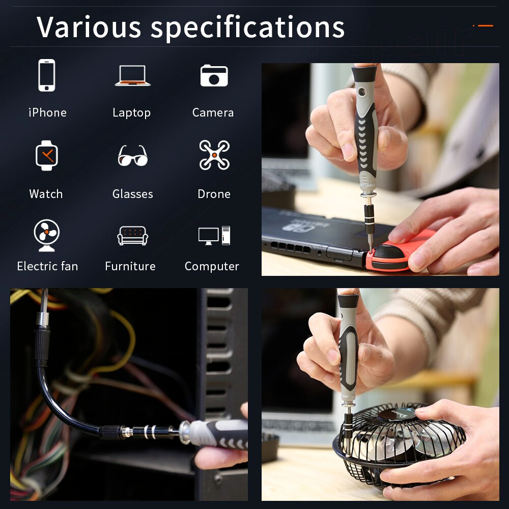 Precision Screwdriver Set with 108 Bits, 130 in 1 Small Screw Driver Set, Min…