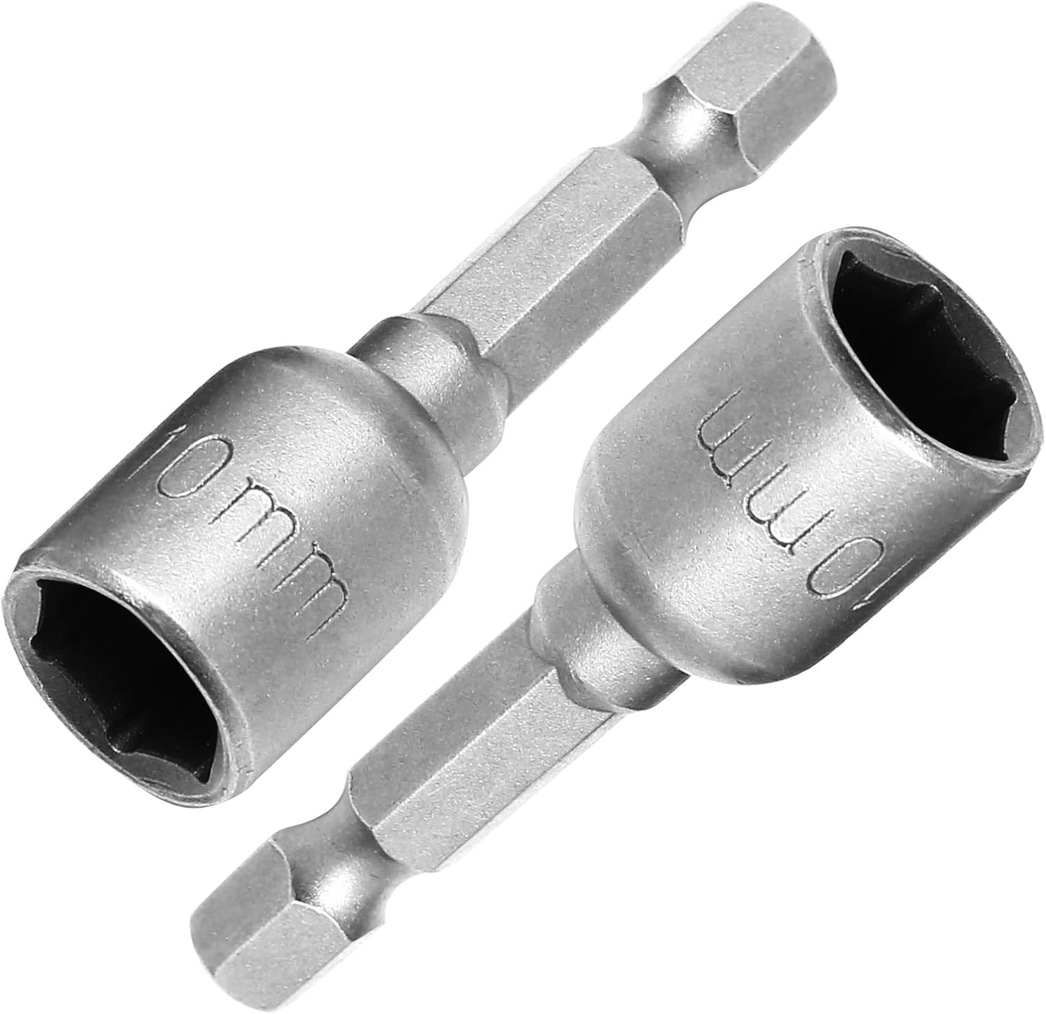 2 Pcs Hex Nut Driver Bits 10mm, 1/4″ Hex Shank Quick-Change Power Nut Driver for