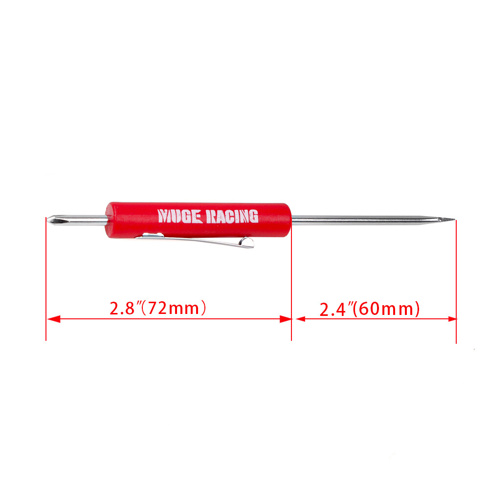 5pcs Mini Pocket Screwdriver Phillips & Flat Head Tip with Magnet and Clip Red