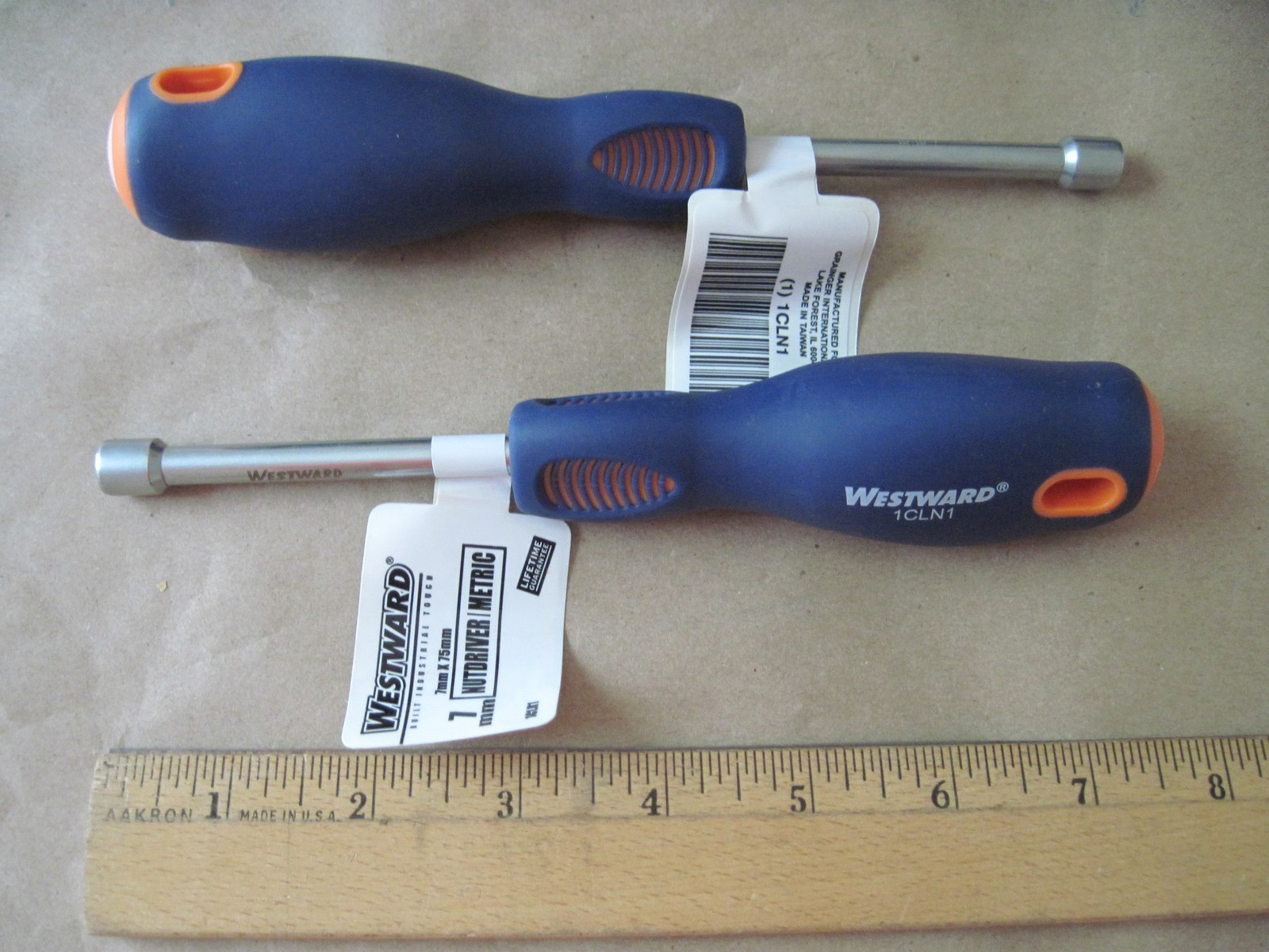 (Qty 2) 7mm Solid Round Nut Driver, 3″ Shank, Westward 1CLN1