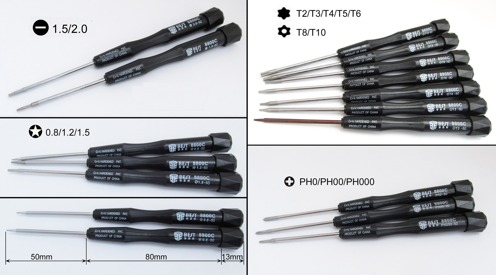 100x Best 8800C Screwdriver phone Laptop Repair Tool Torx Slotted Phillips Star
