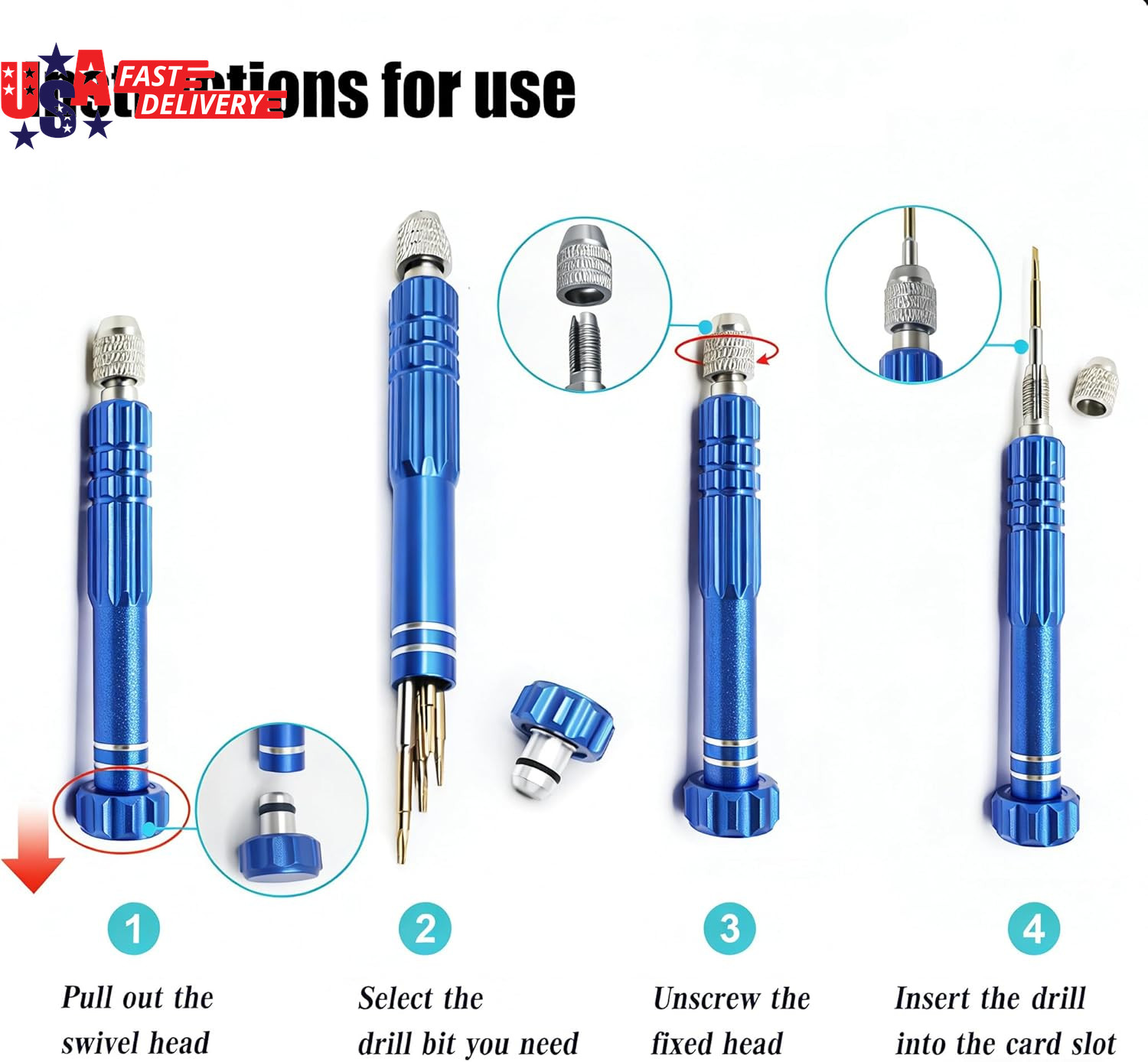5-In-1 Multifunctional Small Screwdriver, S2 Steel Magnetic Screwdriver Kit for
