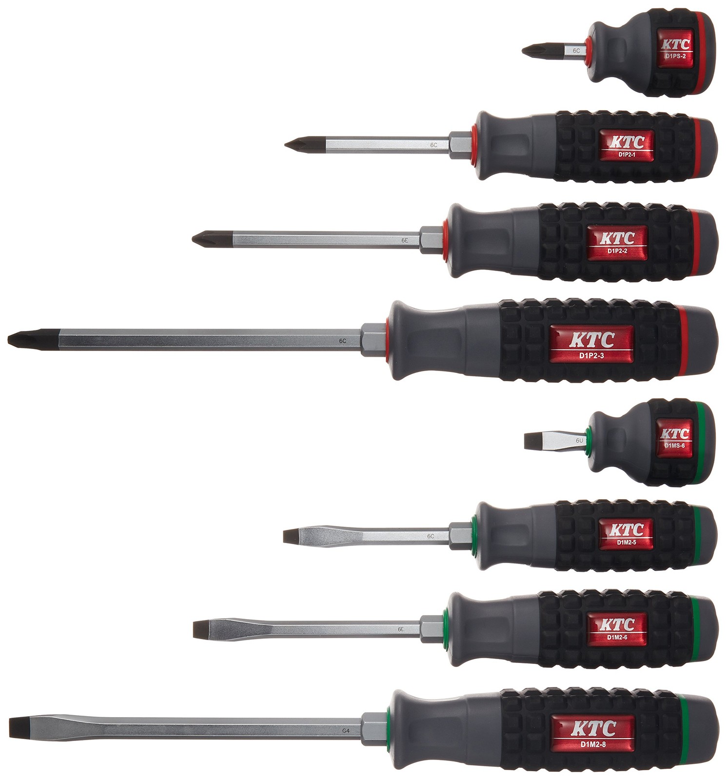KTC TPMD18 Resin Grip Screwdriver Set 8-Piece Thru-Tang Type Japan Woodworking