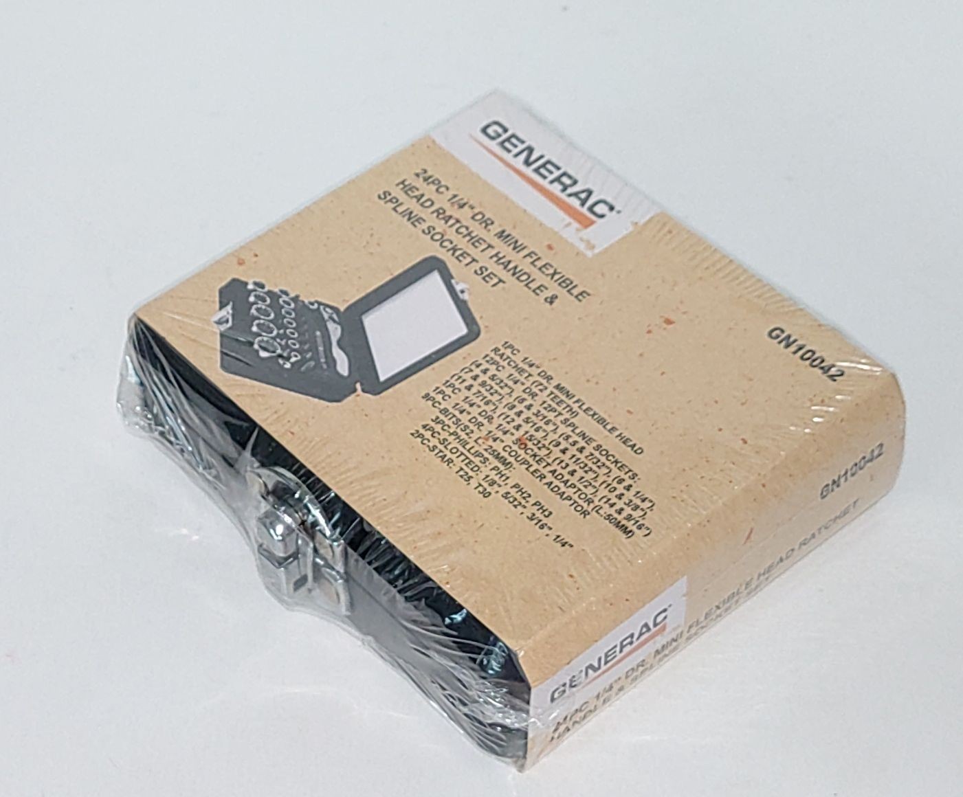 Generac 1/4″ Drive 24 Pc Mini Flexible Head Ratchet Handle & Spline Socket Set